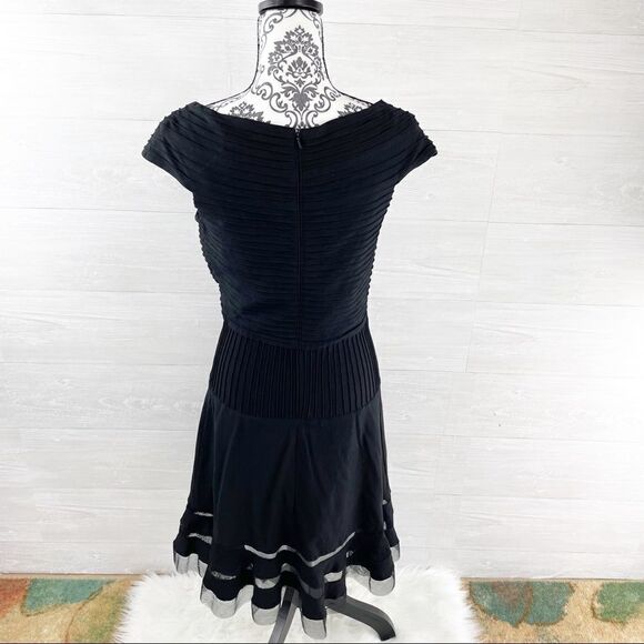 Tadashi Shoji Portrait Pintuck Jersey Lace Fit & Flare Dress - Picture 8 of 10